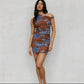 Giselle Dress - Chocolate/Blue Paisley