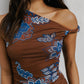 Giselle Dress - Chocolate/Blue Paisley