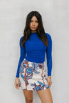 Fariseo Skirt - Cream/Blue Paisley