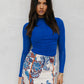 Fariseo Skirt - Cream/Blue Paisley