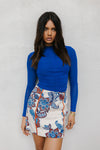 Fariseo Skirt - Cream/Blue Paisley