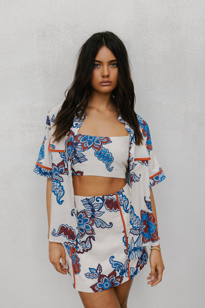Aprire Mini Skirt Paisley Print