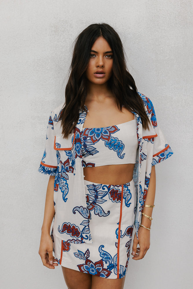 Aprire Mini Skirt Paisley Print