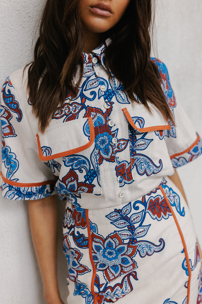 Aprire Mini Skirt Paisley Print