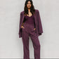 Scarlett Pants - Plum/White Pinstripe