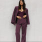 Scarlett Pants - Plum/White Pinstripe