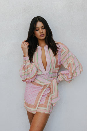 Vigo Mini Skirt Pink Tile