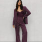 Scarlett Pants - Plum/White Pinstripe