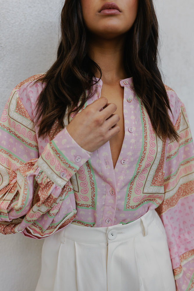 Chicago Billowed Shirt Pink Tile