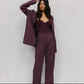 Scarlett Pants - Plum/White Pinstripe