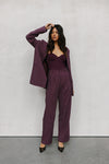 Neveah Blazer - Plum/White Pinstripe