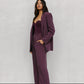 Scarlett Pants - Plum/White Pinstripe