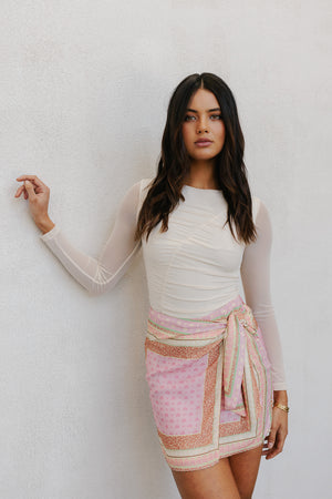 PRE ORDER - Geneve Skirt - Pink Tile