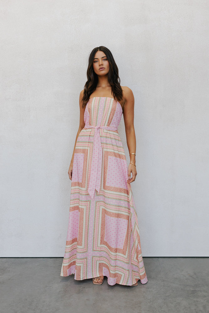 Phoenix Maxi Dress Pink Tile