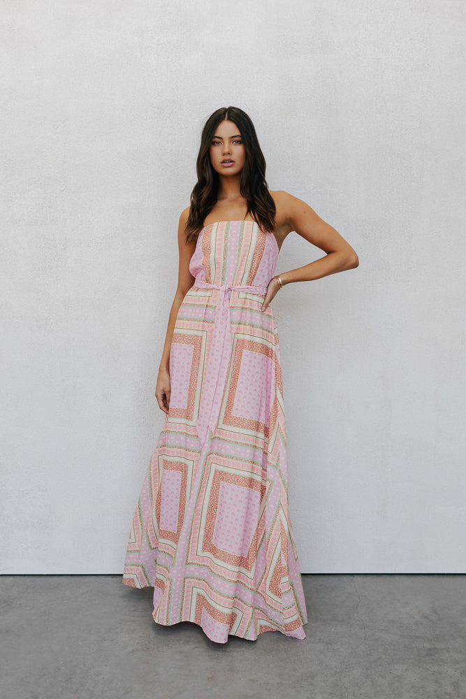 Phoenix Maxi Dress Pink Tile