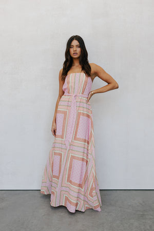 Phoenix Dress - Pink Tile