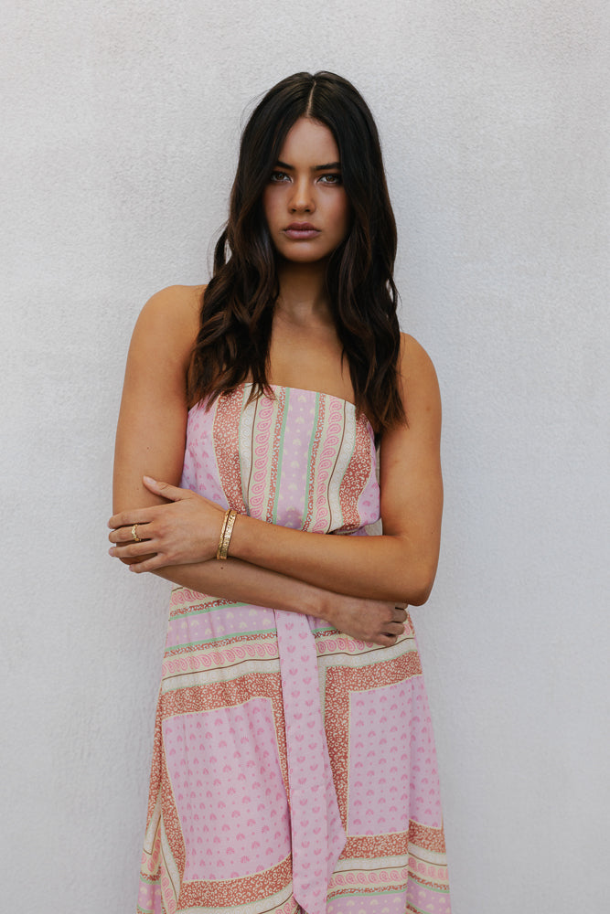Phoenix Maxi Dress Pink Tile