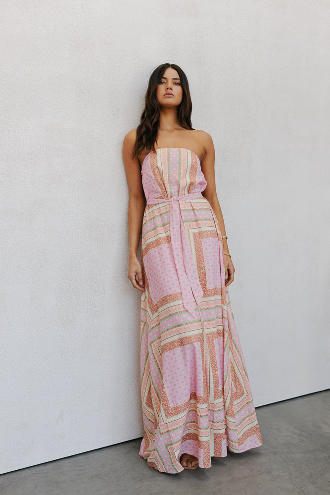 Phoenix Maxi Dress Pink Tile