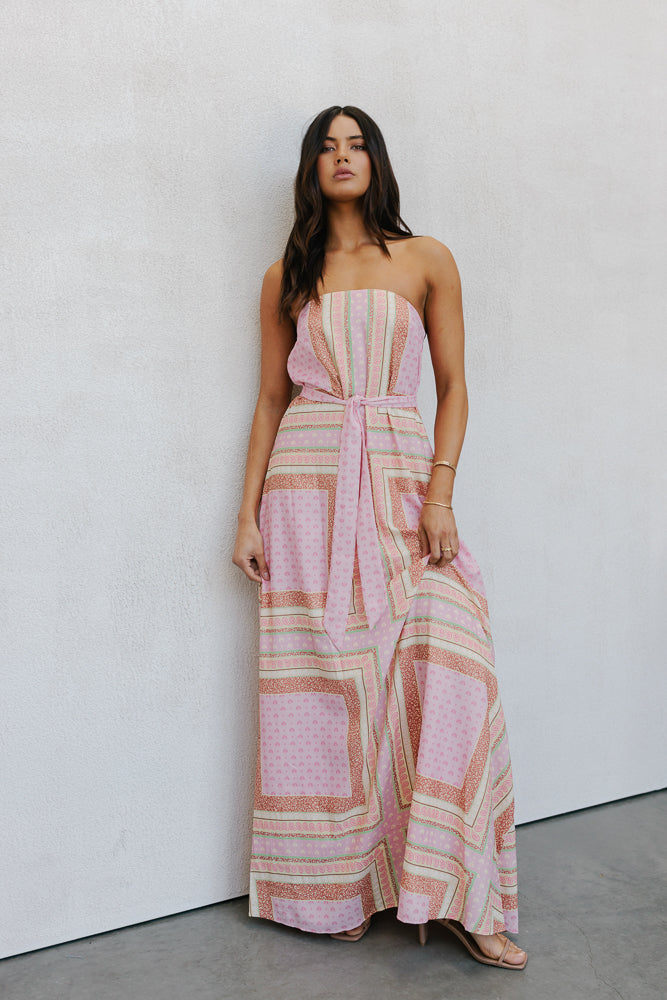 Phoenix Maxi Dress Pink Tile