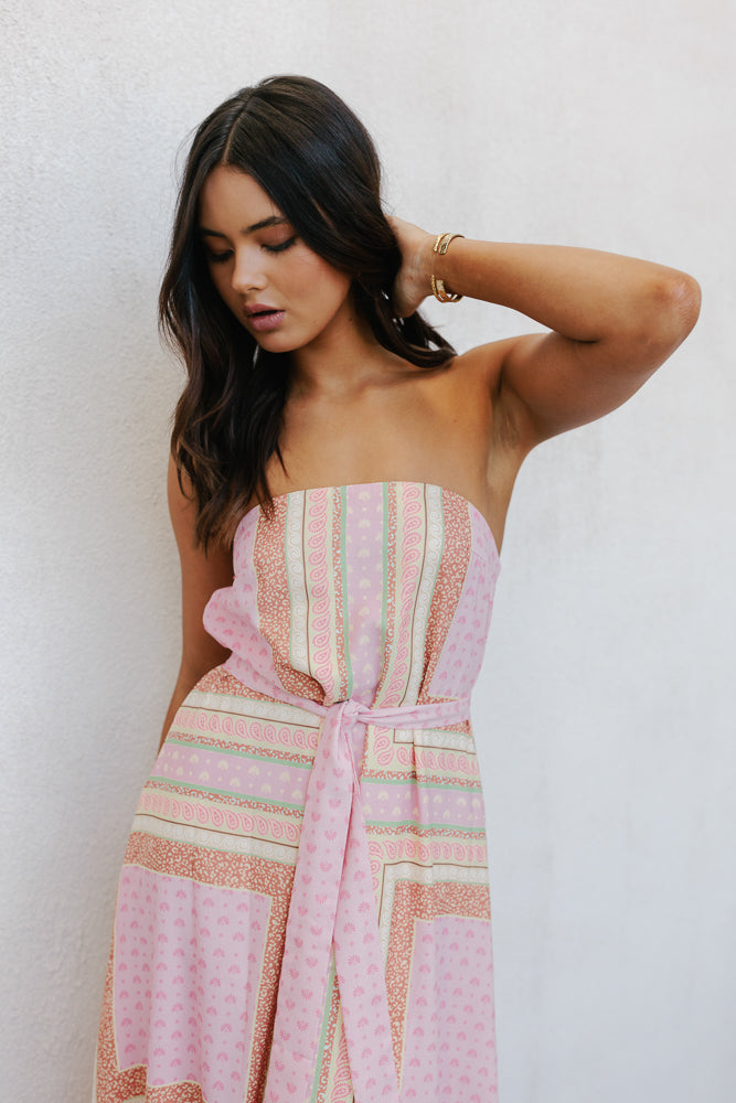 Phoenix Maxi Dress Pink Tile