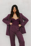 PRE ORDER EARLY OCTOBER - Scarlett Pants - Plum/White Pinstripe