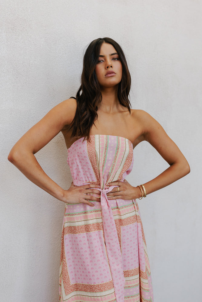 Phoenix Maxi Dress Pink Tile