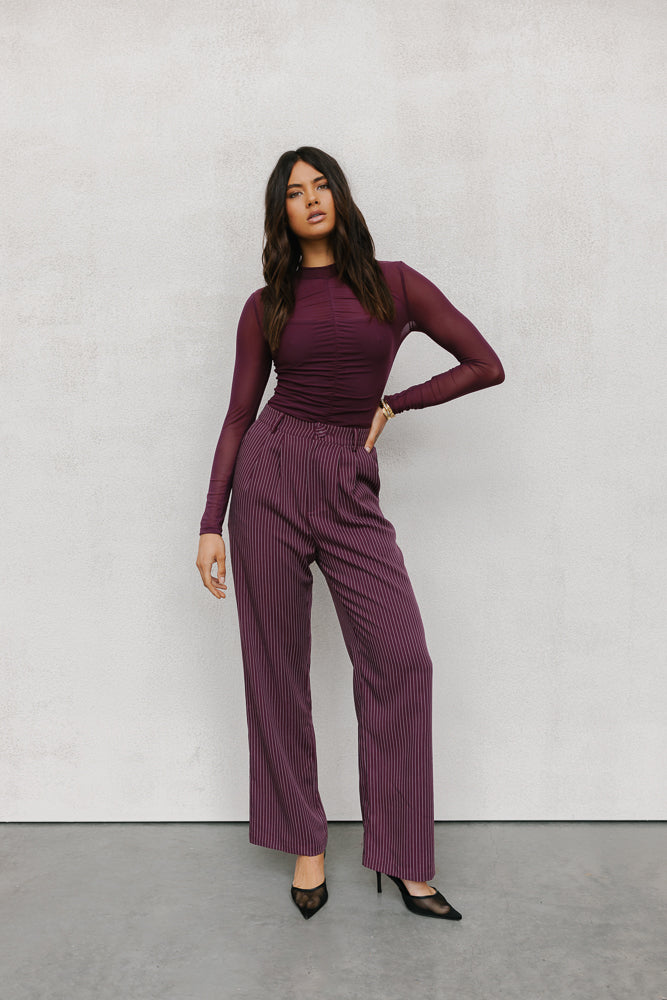 PRE ORDER Finn Long Sleeve Top Plum