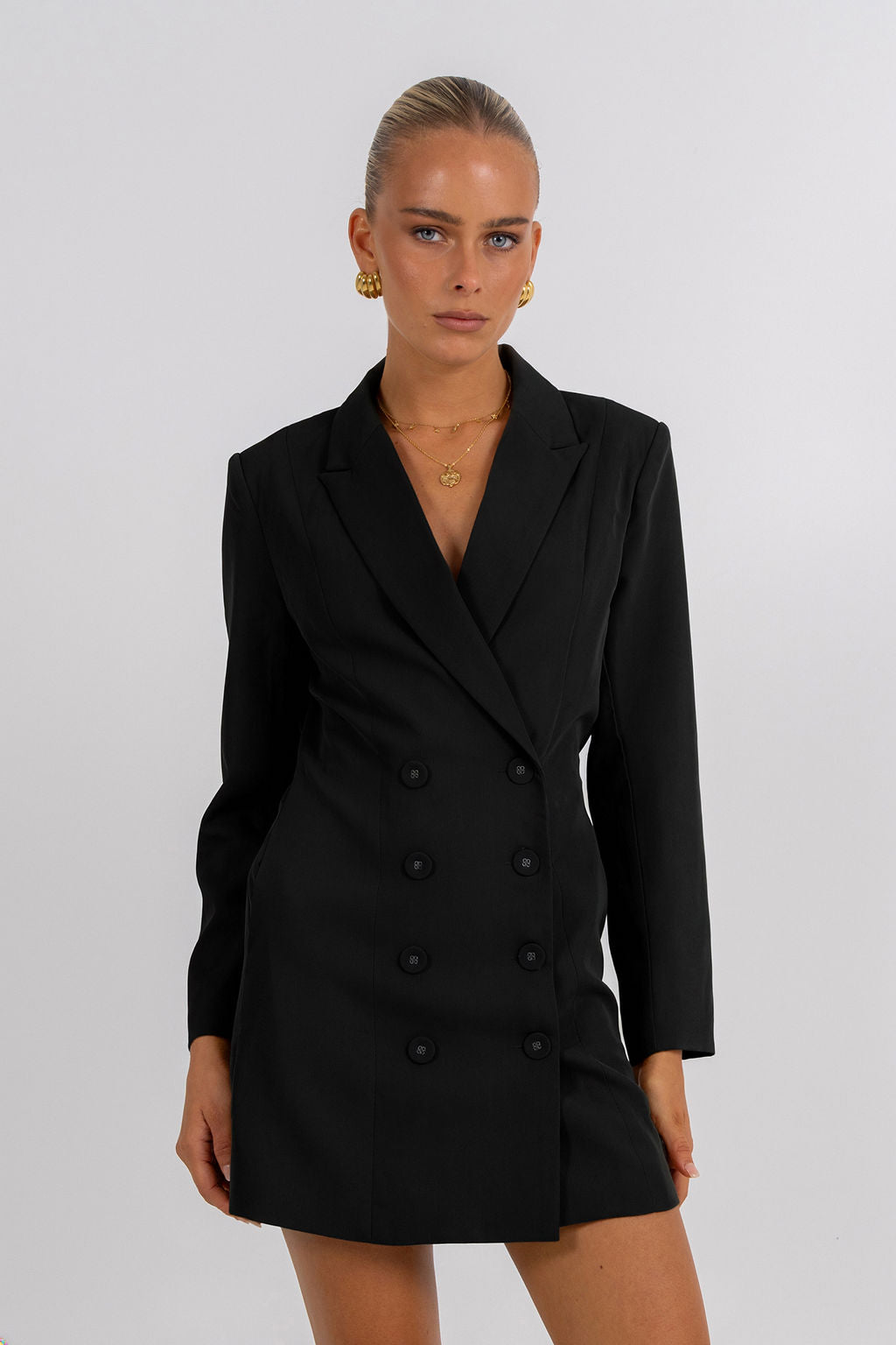 Cassie Blazer Dress Black