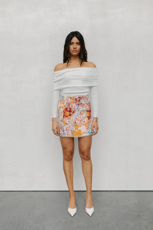 Garnet Off-Shoulder Knit Top - Ivory