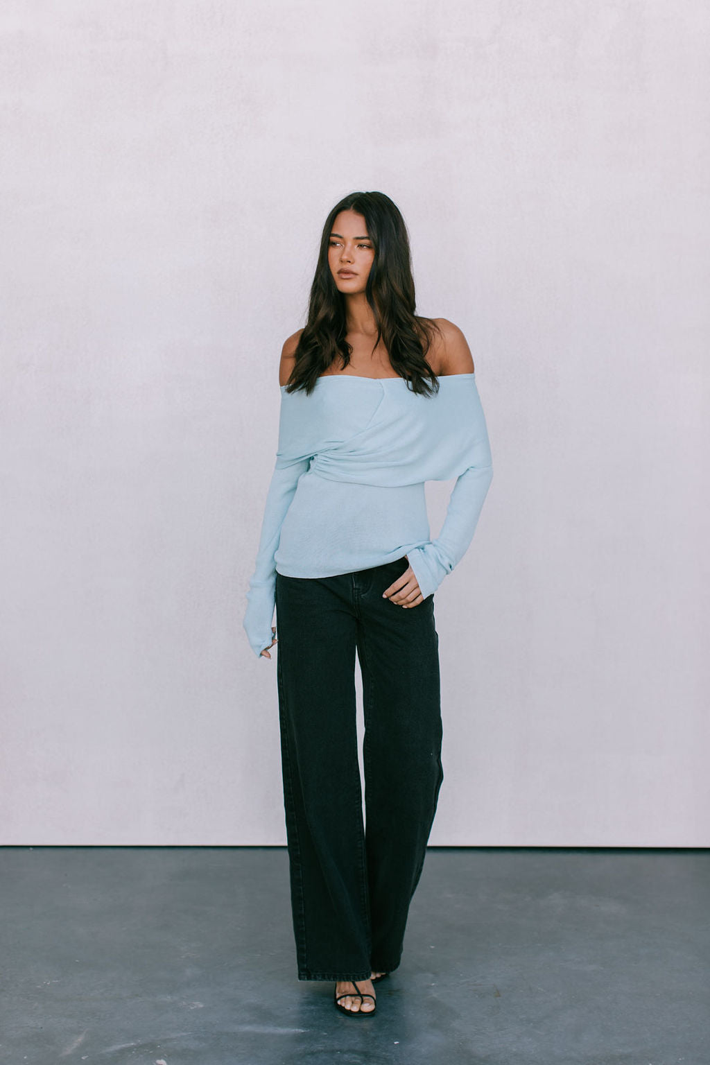 Nima Long Sleeve Top Baby Blue