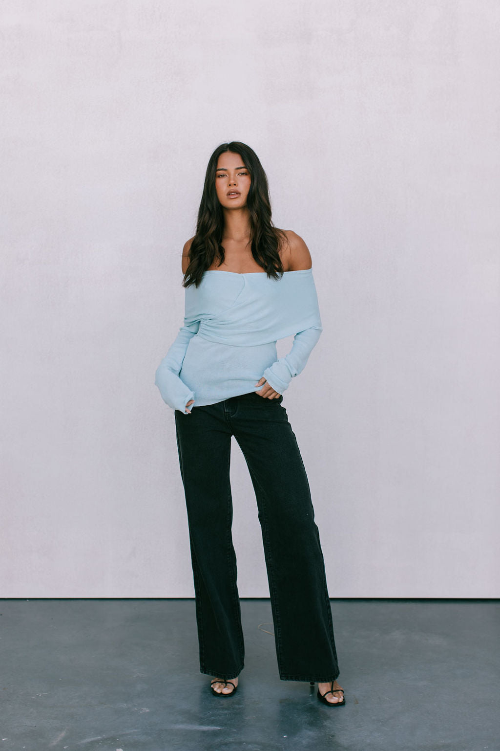 Nima Long Sleeve Top Baby Blue