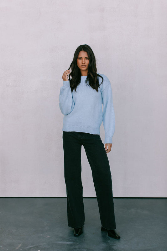 Matteo Knit Jumper - Ice Blue