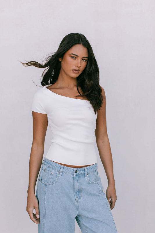 Brea Knit Top - White