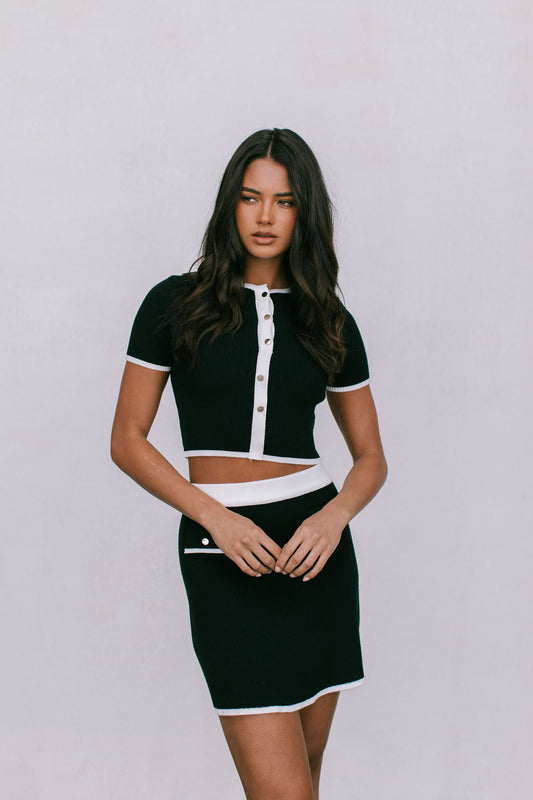 Harper Knit Set - Black/White