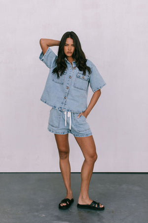 Olevvah Set - Light Wash Denim