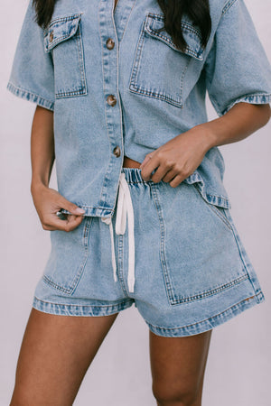 Olevvah Set - Light Wash Denim