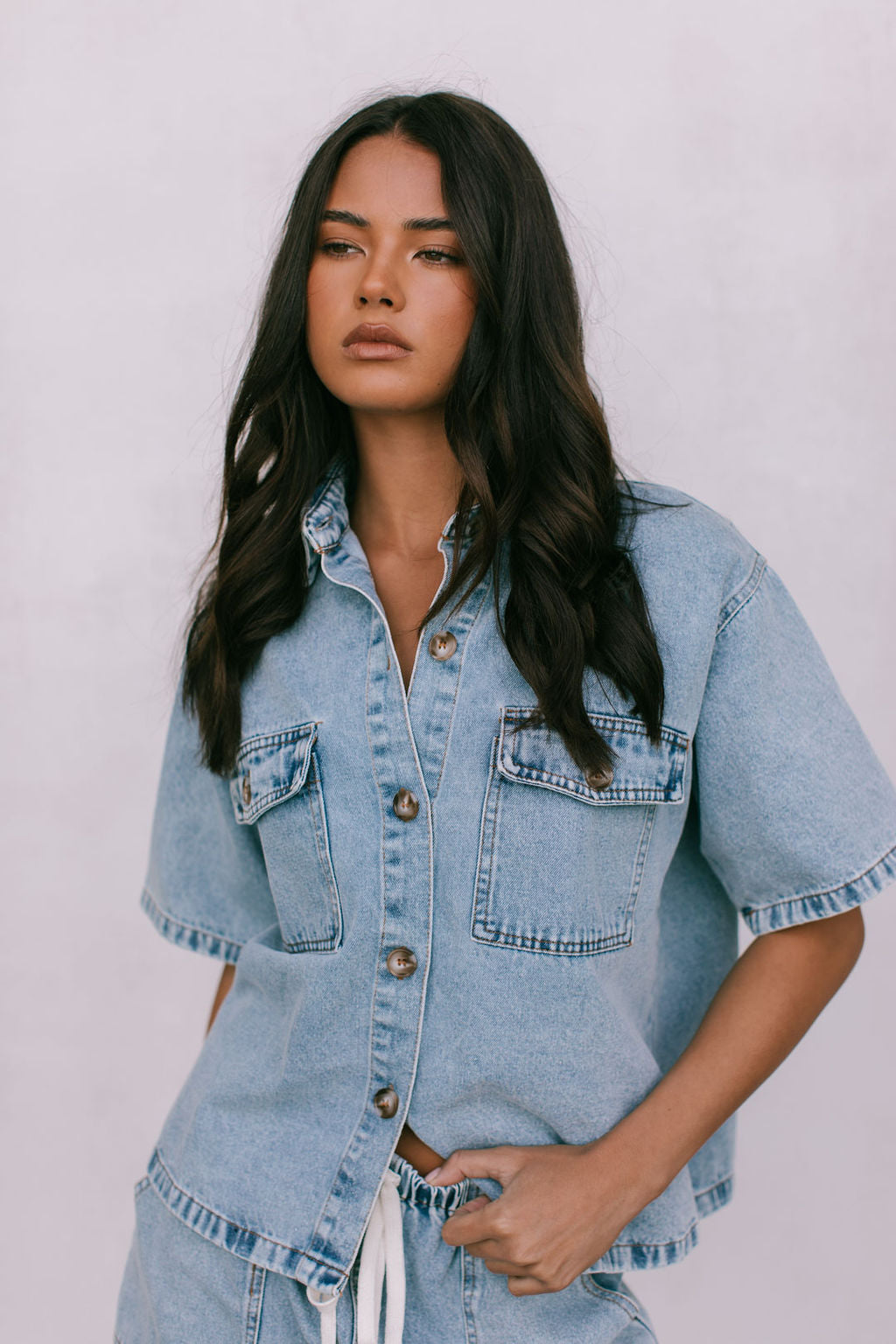 Olevvah Set - Light Wash Denim