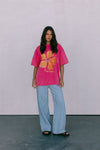 Le Fleur Tropical Tee - Pink Acid Wash