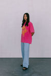 Le Fleur Tropical Tee - Pink Acid Wash