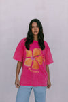 Le Fleur Tropical Tee - Pink Acid Wash