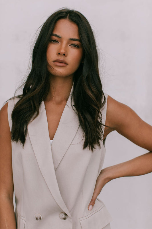 Olas Blazer Vest - Stone