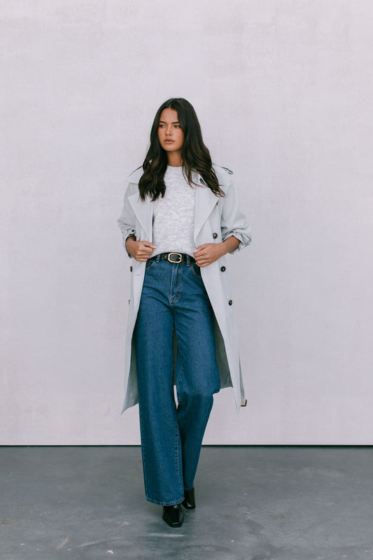 Oaklie Trench Coat - Icey Grey