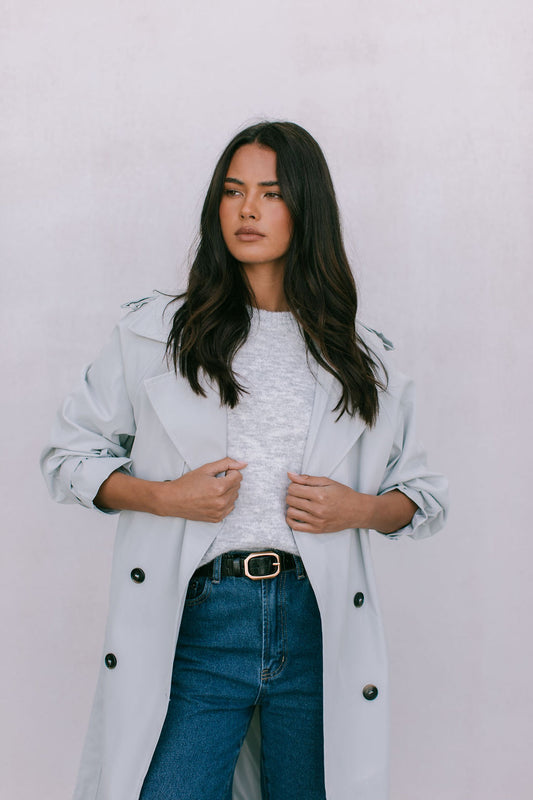 Oaklie Trench Coat - Icey Grey