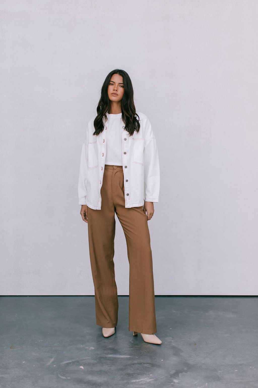 Xita Top White Denim