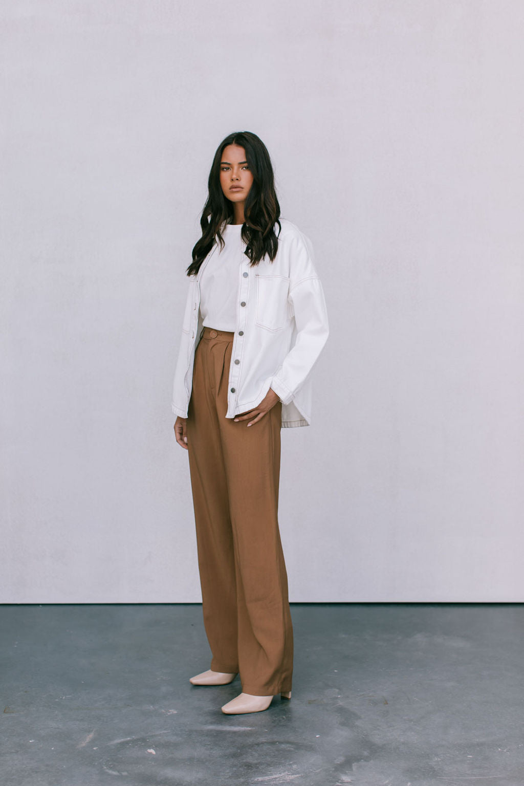 Xita Top White Denim