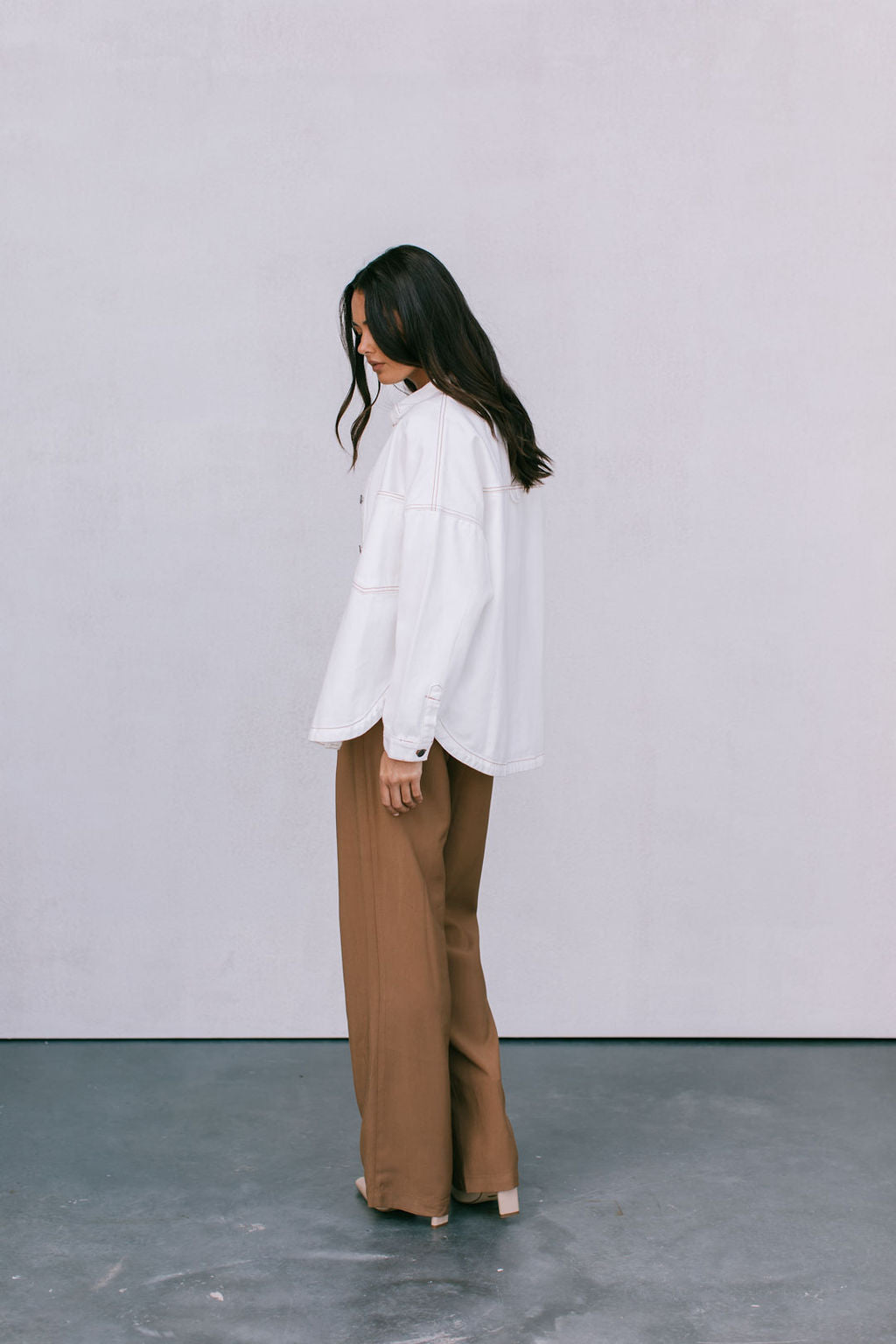 Xita Top White Denim