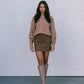 Basilio Mini Skirt - Chocolate Brown