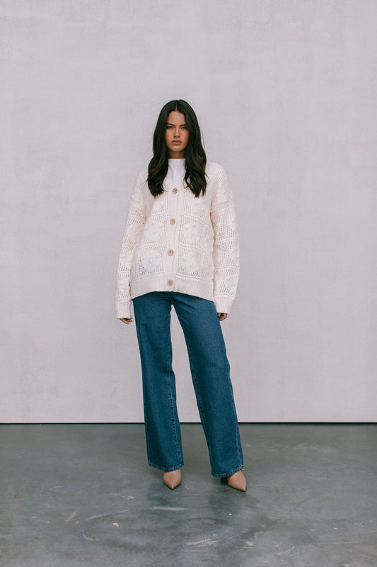 Riya Knit Cardigan - Cream