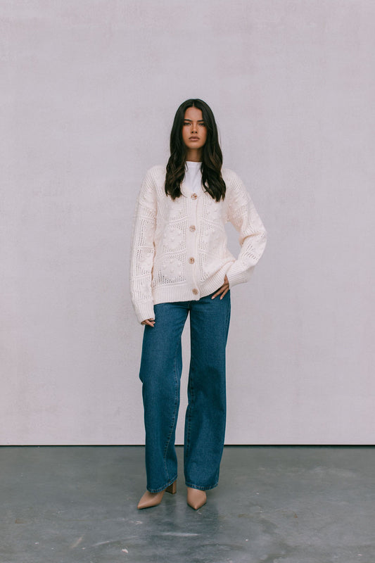 Riya Knit Cardigan - Cream