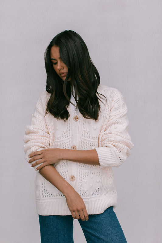 Riya Knit Cardigan - Cream